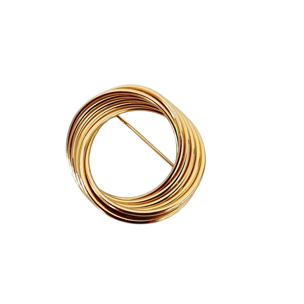 Napier Vintage Brooch Pin circle brooch gold tone
